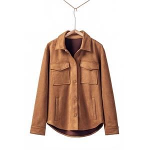 NEW TREND:NOTES women's faux suede shacket in camel